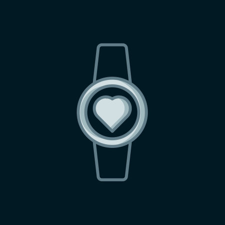 Line Smartwatch icon isolated on black background. Flat filled outline style with shadow. Vector.のイラスト素材