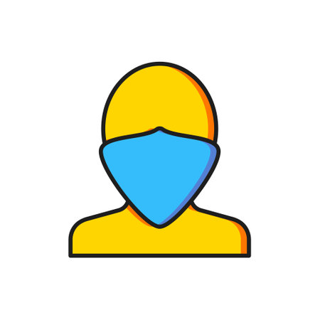 Color Vandal icon isolated on white background. Flat filled outline style with shadow. Vector.のイラスト素材