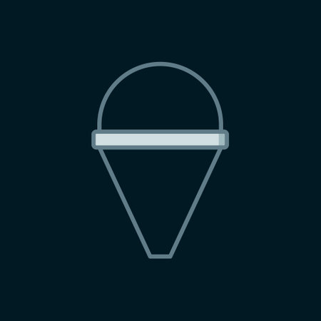 Line Fire cone bucket icon isolated on black background. Metal cone bucket empty or with water for fire fighting. Flat filled outline style with shadow. Vector.のイラスト素材