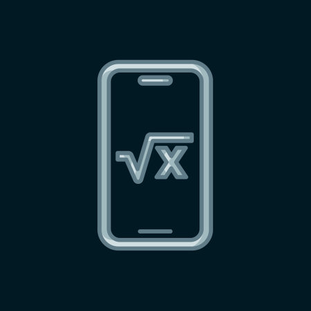 Line Square root of x glyph icon isolated on black background. Mathematical expression. Flat filled outline style with shadow. Vector.のイラスト素材