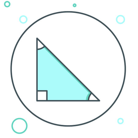 Line Triangle math icon isolated on white background. Colorful outline concept. Vector.のイラスト素材