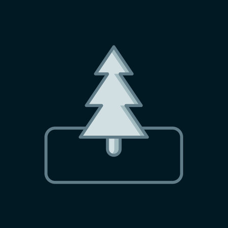 Line Tree icon isolated on black background. Forest symbol. Flat filled outline style with shadow. Vector.のイラスト素材