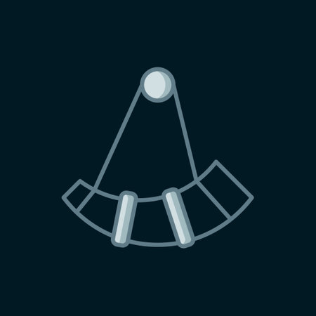 Line Hunting horn icon isolated on black background. Flat filled outline style with shadow. Vector.のイラスト素材