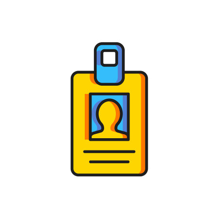 Color Identification badge icon isolated on white background. It can be used for presentation,...