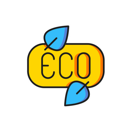 Color Leaf Eco symbol icon isolated on white background.のイラスト素材