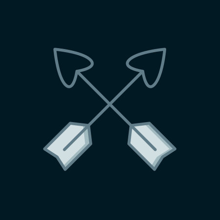Line Crossed arrows icon isolated on black background. Flat filled outline style with shadow. Vector.のイラスト素材