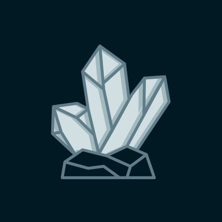 Line Magic stone icon isolated on black background. Fantasy crystal. Jewelry gem for game. Flat filled outline style with shadow. Vector.のイラスト素材
