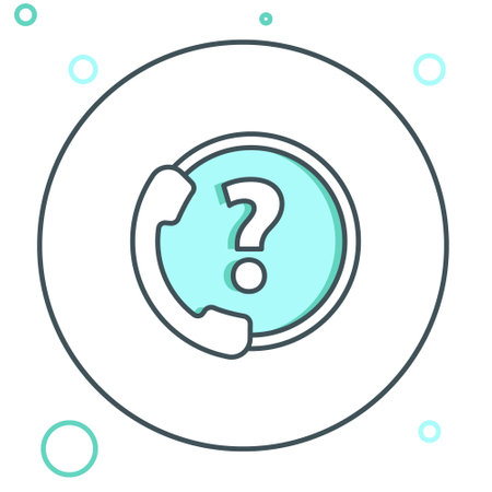 Line Telephone 24 hours support icon isolated on white background. All-day customer support call-center. Full time call services. Colorful outline concept. Vector.のイラスト素材