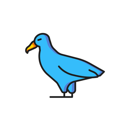 Color Albatross icon isolated on white background. Flat filled outline style with shadow. Vector.のイラスト素材