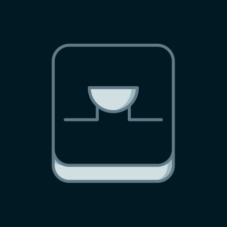 Line Buzzer in electronic circuit icon isolated on black background. Flat filled outline style with shadow. Vector.のイラスト素材