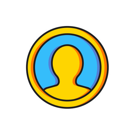 Color Create account screen icon isolated on white background. Flat filled outline style with shadow. Vector.のイラスト素材