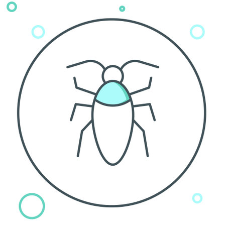 Line Cockroach icon isolated on white background. Colorful outline concept. Vector.のイラスト素材