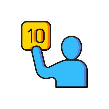 Color Assessment of judges icon isolated on white background. Flat filled outline style with shadow. Vector.のイラスト素材