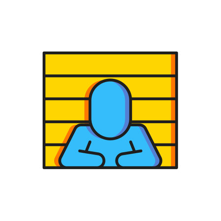 Color Prisoner icon isolated on white background. Flat filled outline style with shadow. Vector.のイラスト素材