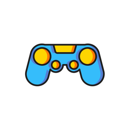 Color Gamepad icon isolated on white background. Game controller. Flat filled outline style with...