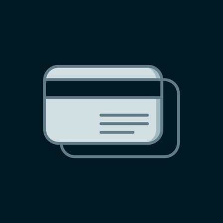 Line Credit card icon isolated on black background. Online payment. Cash withdrawal. Financial...
