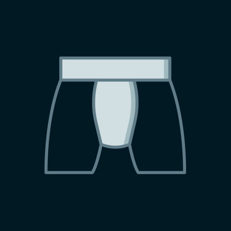 Line Men underpants icon isolated on black background. Man underwear. Flat filled outline style with shadow. Vector.のイラスト素材