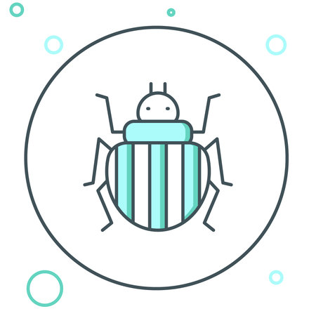 Line Colorado beetle icon isolated on white background. Colorful outline concept. Vector.