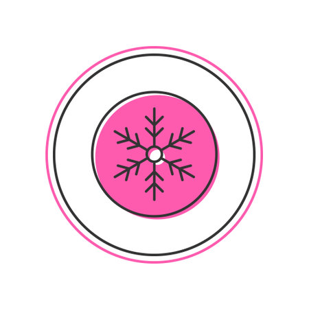 Filled outline Snowflake icon isolated on white background. Merry Christmas and Happy New Year....