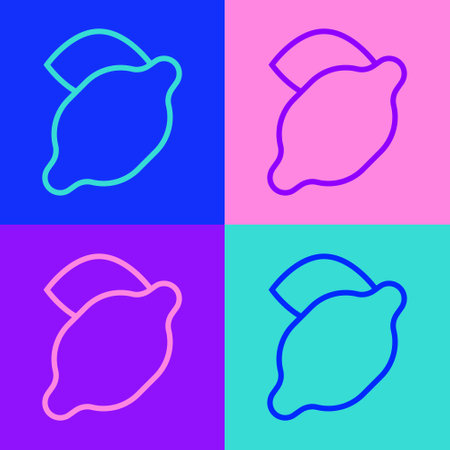 Pop art line Casino slot machine with lemon symbol icon isolated on color background. Gambling games. Vector.のイラスト素材