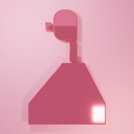 Pink Gear shifter icon isolated on pink background. Transmission icon. Minimalism concept. 3D render illustration.の写真素材