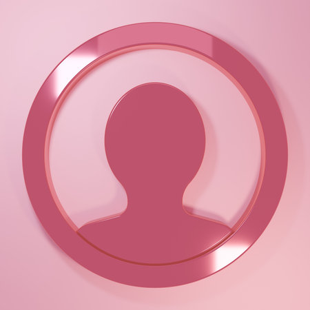 Pink Create account screen icon isolated on pink background. Minimalism concept. 3D render illustration.の写真素材
