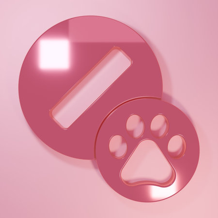 Pink Dog pill icon isolated on pink background. Prescription medicine for animals. Minimalism concept. 3D render illustration.の写真素材