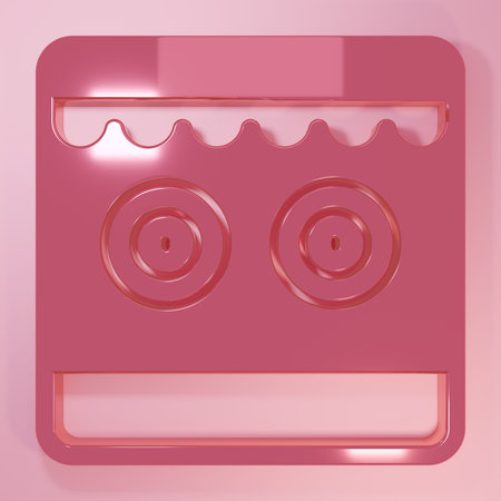 Pink Shooting gallery icon isolated on pink background. Minimalism concept. 3D render illustration.の写真素材