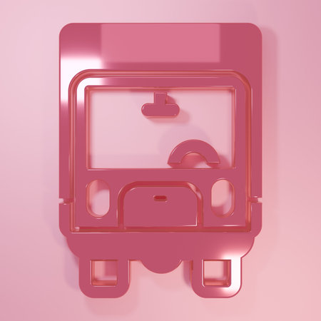 Pink Delivery cargo truck vehicle icon isolated on pink background. Minimalism concept. 3D render illustration.の写真素材