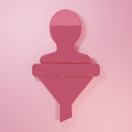 Pink Head hunting icon isolated on pink background. Business target or Employment sign. Human resource and recruitment for business. Minimalism concept. 3D render illustration.の写真素材
