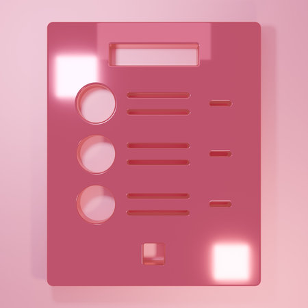Pink Coffee menu icon isolated on pink background. Design a menu for the cafe, a restaurant, coffee shop. Minimalism concept. 3D render illustration.の写真素材