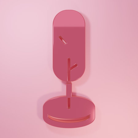Pink Tree icon isolated on pink background. Forest symbol. Minimalism concept. 3D render illustration.の写真素材