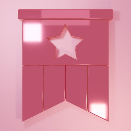 Pink American flag icon isolated on pink background. Flag of USA. United States of America. Minimalism concept. 3D render illustration.の写真素材
