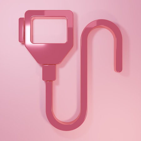 Pink Walkie talkie icon isolated on pink background. Portable radio transmitter icon. Radio transceiver sign. Minimalism concept. 3D render illustration.の写真素材