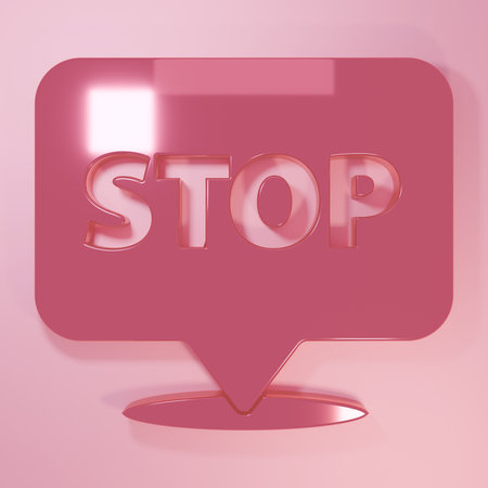 Pink Protest icon isolated on pink background. Meeting, protester, picket, speech, banner, protest placard. Minimalism concept. 3D render illustration.の写真素材