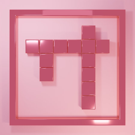 Pink Bingo icon isolated on pink background. Lottery tickets for American bingo game. Minimalism concept. 3D render illustration.の写真素材