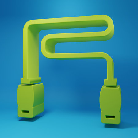 Green Jump rope icon isolated on blue background. Skipping rope. Sport equipment. Minimalism...