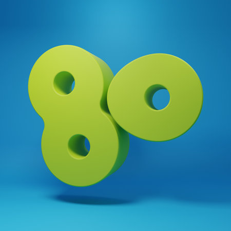 Green Cell division process icon isolated on blue background. Minimalism concept. 3D render illustration.の写真素材