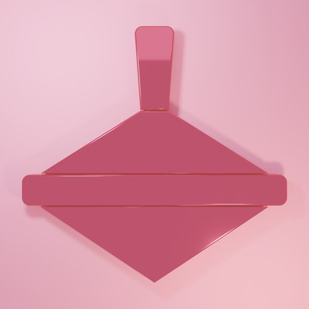Pink Whirligig toy icon isolated on pink background. Minimalism concept. 3D render illustration.の写真素材