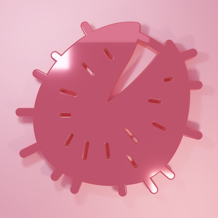 Pink Chestnut icon isolated on pink background. Barbed and strong chestnut. Minimalism concept. 3D render illustration.の写真素材