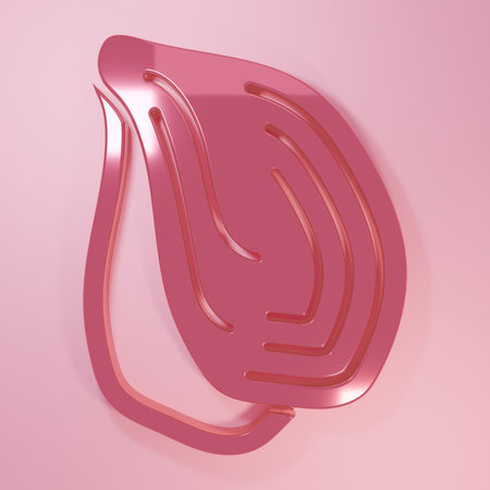 Pink Mussel icon isolated on pink background. Fresh delicious seafood. Minimalism concept. 3D render illustration.の写真素材