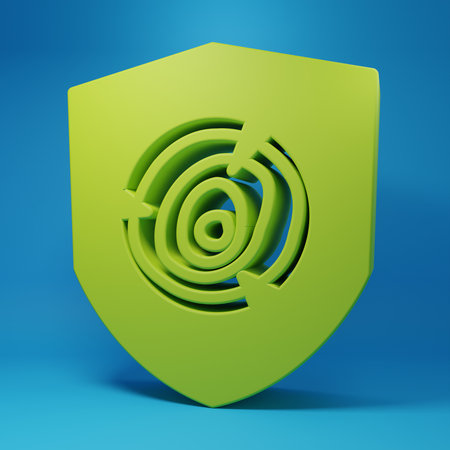Green Wooden logs icon isolated on blue background. Stack of firewood. Minimalism concept. 3D render illustration.の写真素材