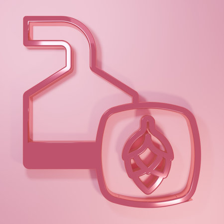 Pink Traditional brewing vessels in brewery icon isolated on pink background. Beer brewing process. Distillery plant, brewery. Minimalism concept. 3D render illustration.の写真素材
