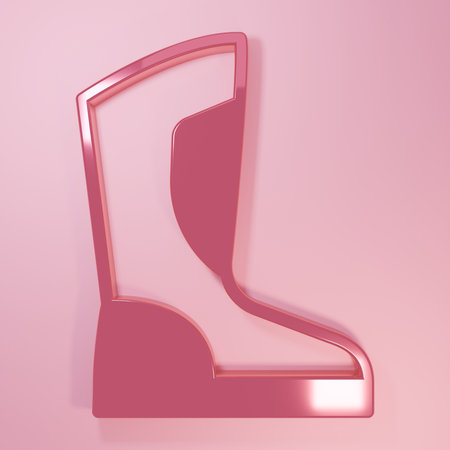 Pink Fire boots icon isolated on pink background. Minimalism concept. 3D render illustration.の写真素材