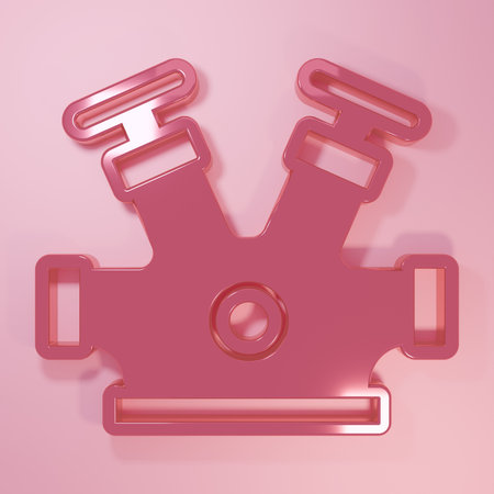 Pink Fire hydrant icon isolated on pink background. Minimalism concept. 3D render illustration.の写真素材