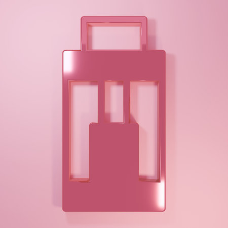 Pink Vape mod device icon isolated on pink background. Vape smoking tool. Vaporizer Device. Minimalism concept. 3D render illustration.の写真素材