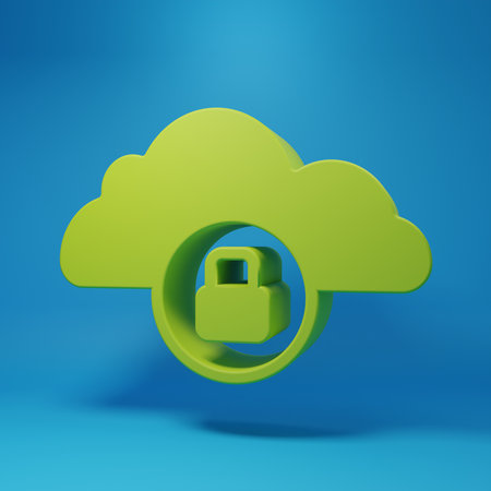 Green Financial growth increase icon isolated on blue background. Increasing revenue. Minimalism concept. 3D render illustration.の写真素材