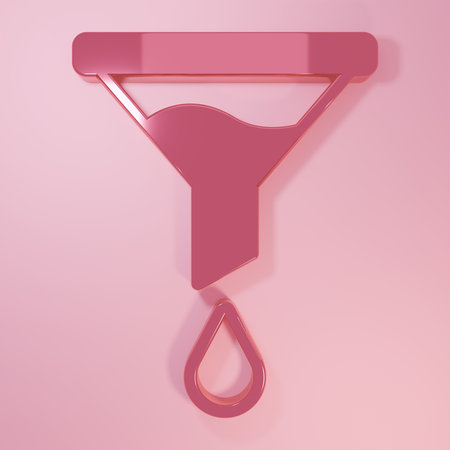 Pink Molecule icon isolated on pink background. Structure of molecules in chemistry, science teachers innovative educational poster. Minimalism concept. 3D render illustration.の写真素材