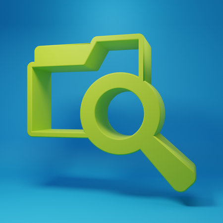 Green Financial growth increase icon isolated on blue background. Increasing revenue. Minimalism concept. 3D render illustration.の写真素材