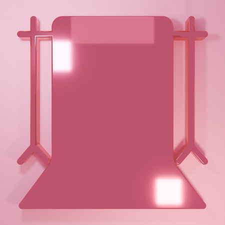 Pink Photo camera icon isolated on pink background. Foto camera. Digital photography. Minimalism...